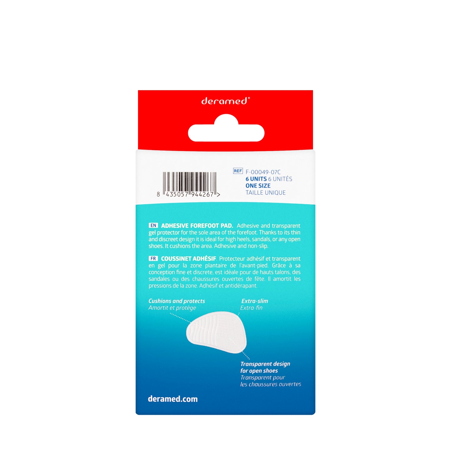 Deramed Adhesive Forefoot Pad 1 Pair [F00073-00C]