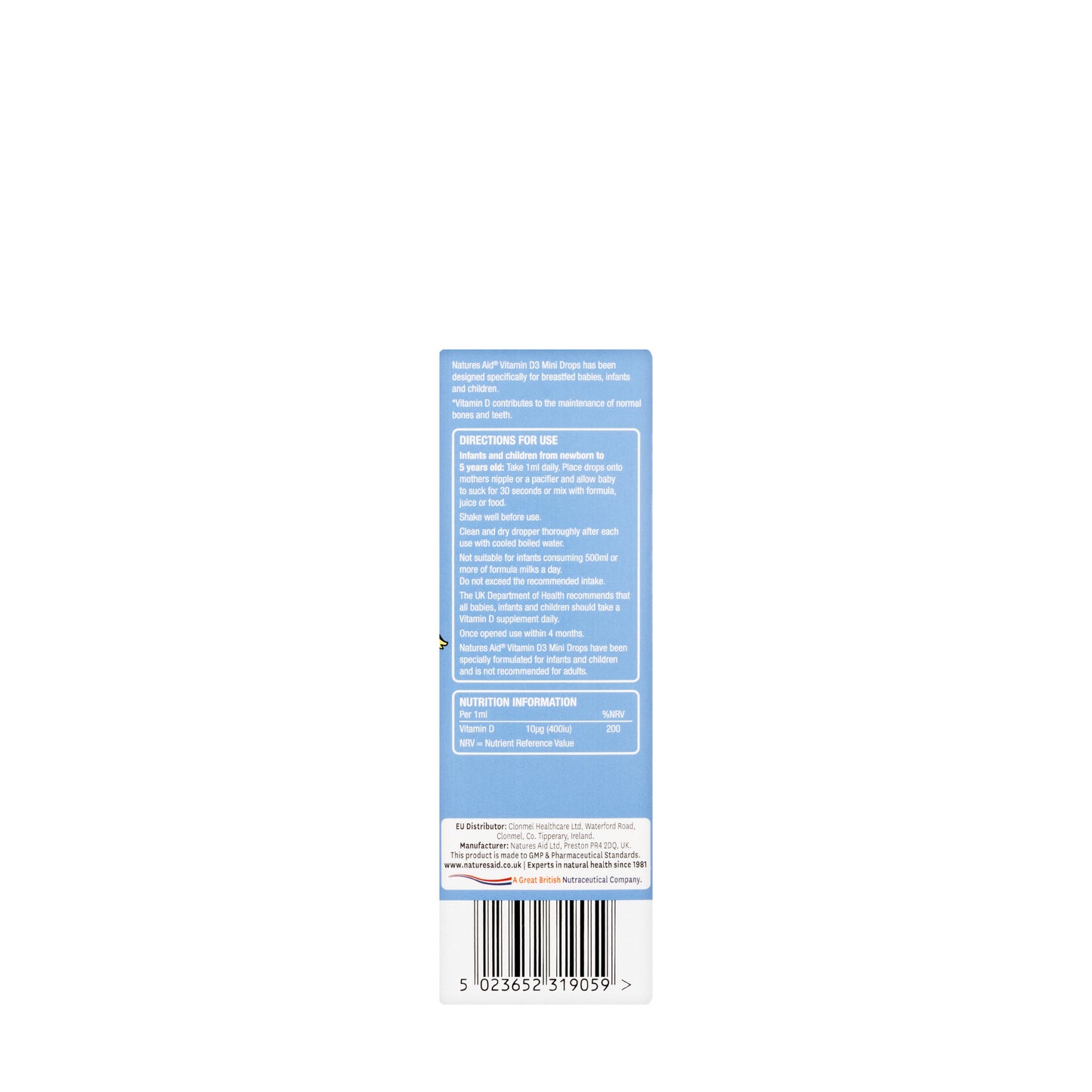 Nature’s Aid Mini Vitamin D3 400 IU Drops 50 ml