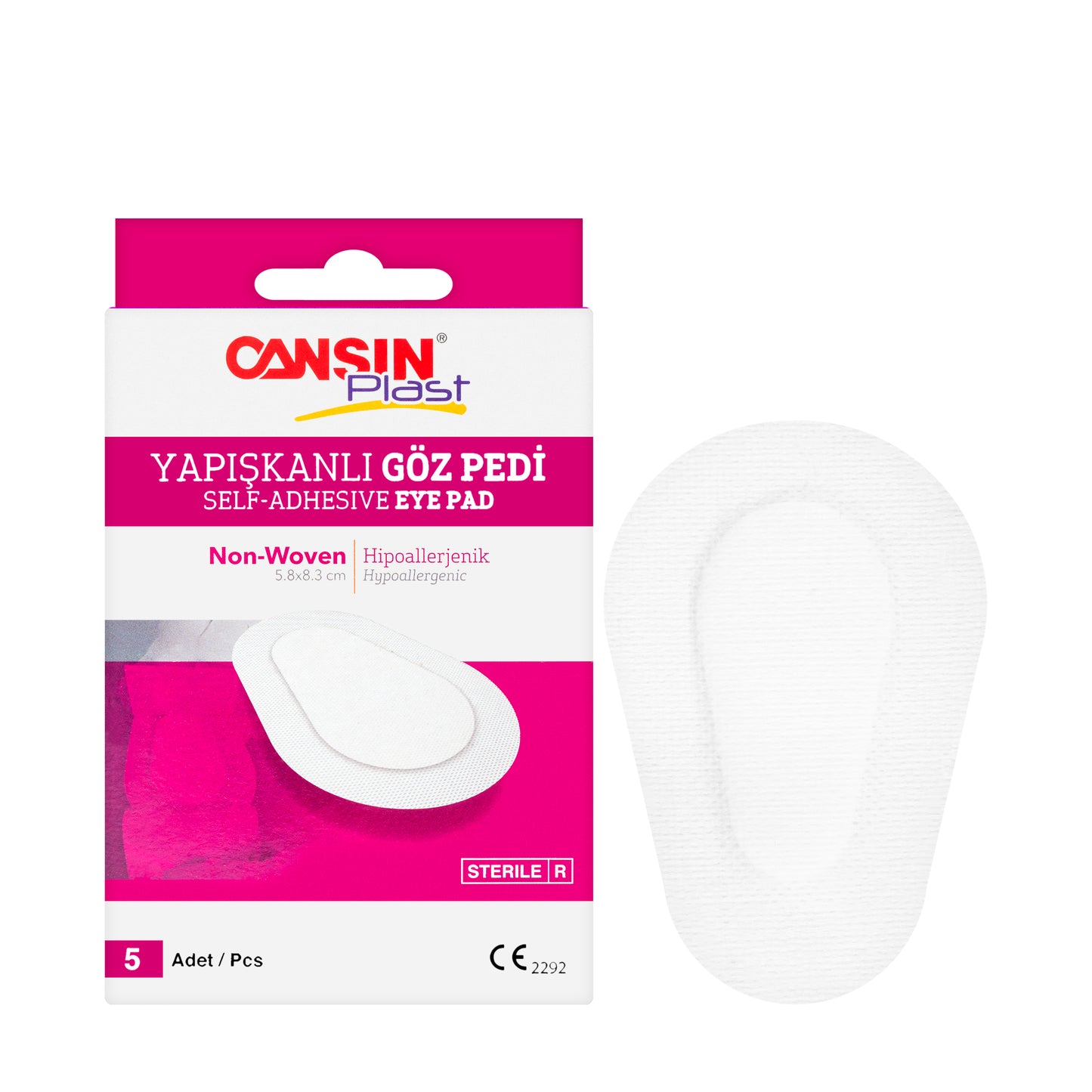 Cansinplast Eye Pad 5.8 × 8.3 cm 5 Pieces