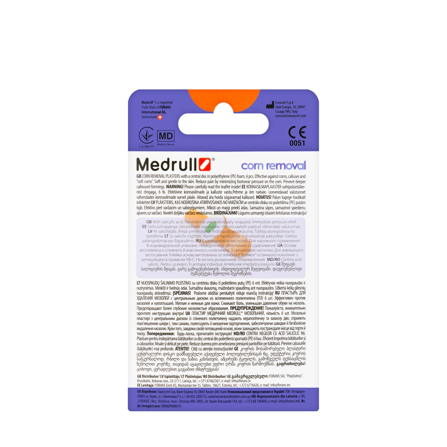 Medrull Corn Removal Plasters 6 Pieces
