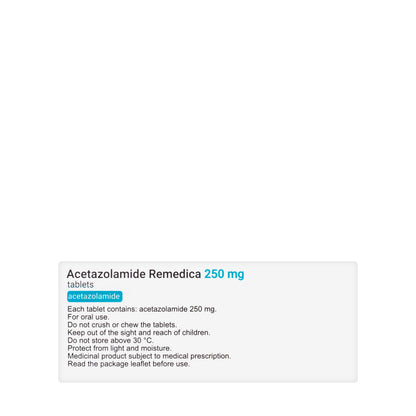Acetazolamide Remedica 250Mg 100 Tablets