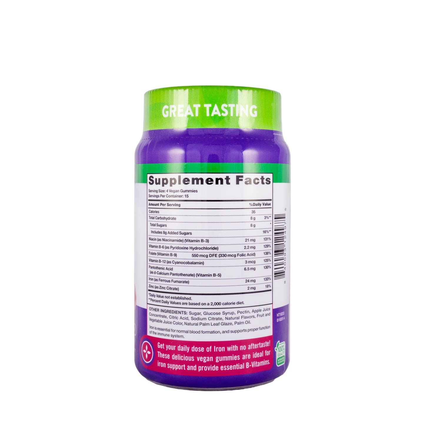 Natures Truth Iron+Vitamin-B&Zinc 60Gummies