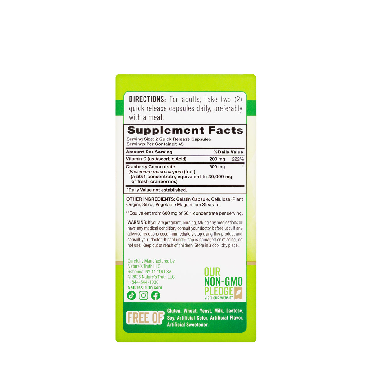 Natures Truth Cranberry 30000Mg+Vitamin-C 90Capsules