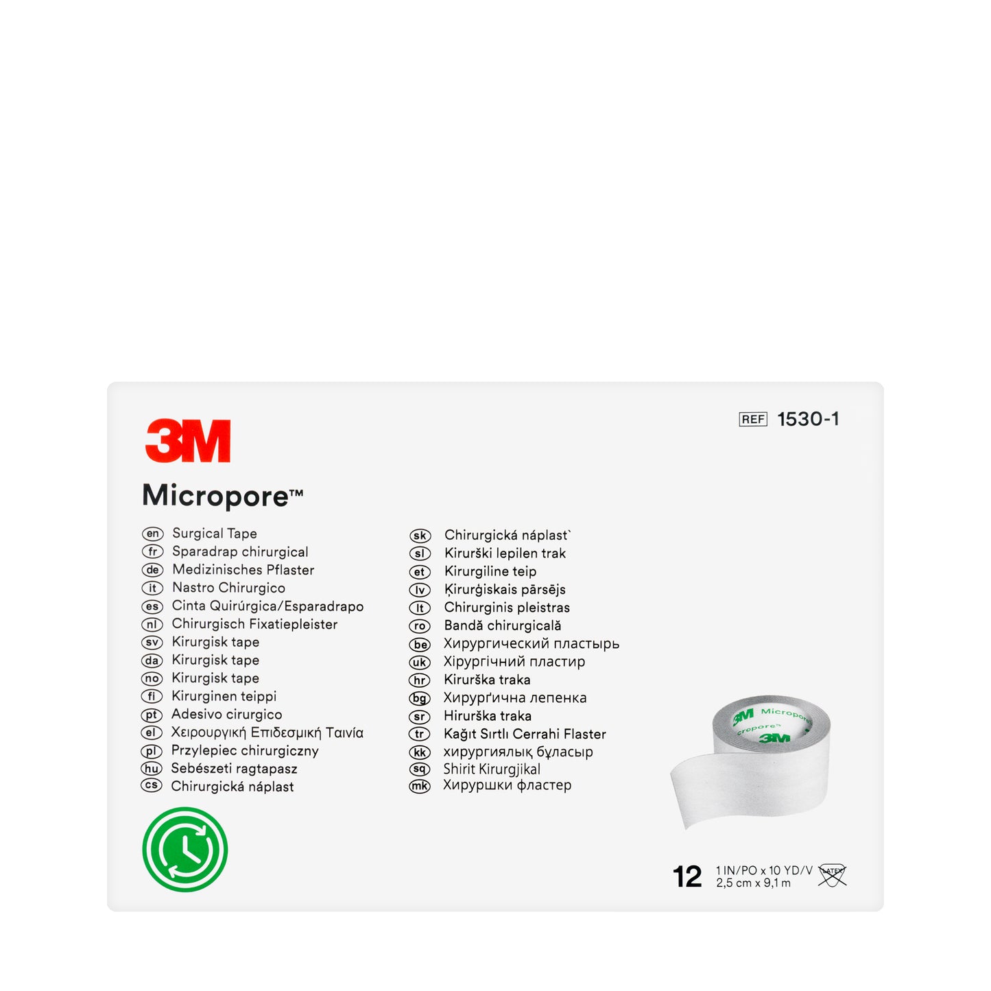 3M Micropore Surgical Tape 2.5Cmx9.1M 12Pieces