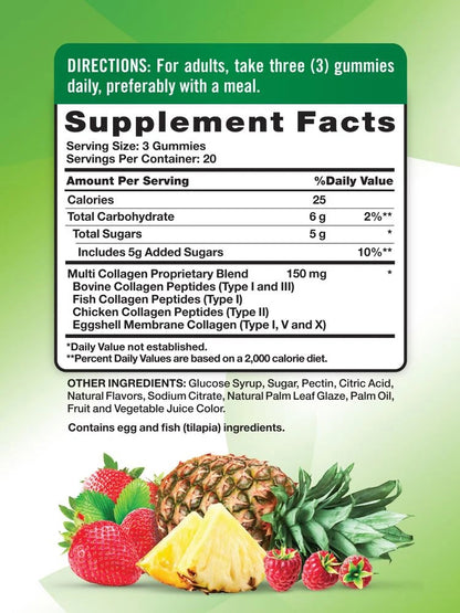 Natures Truth Multi Collagen I II III V X 60 Gummies