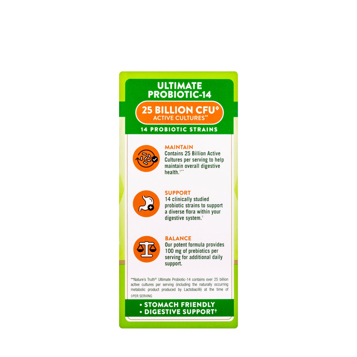 Natures Truth Ultimate Probiotic-14 25 Billion 60 Capsules