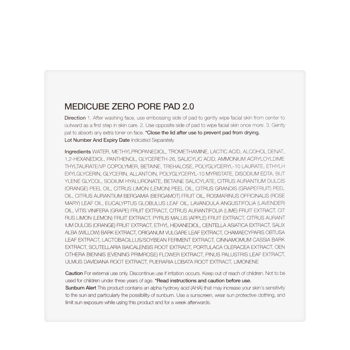 Medicube Zero Pore Pad 155 gm 70 Pads