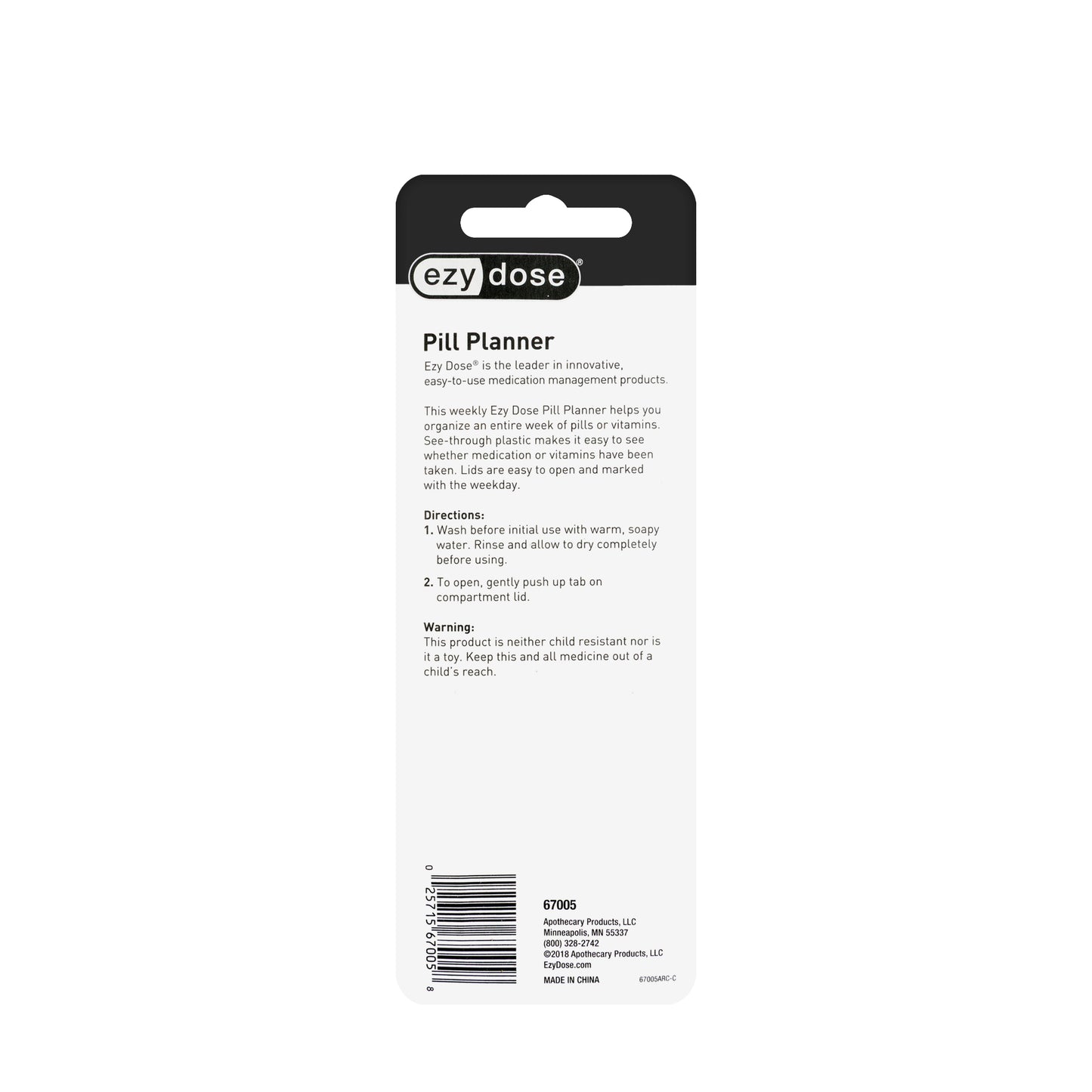 Ezy Dose Pill Planner Weekly 67005