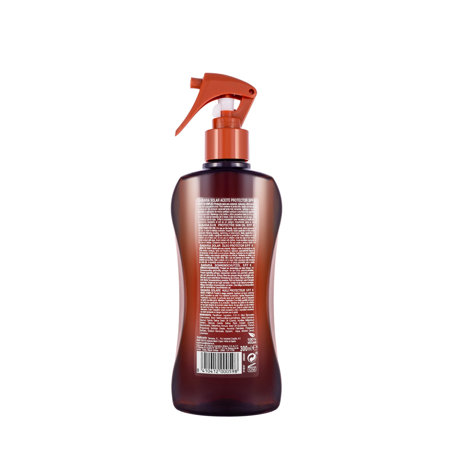 Babaria Protective Sun Tan Oil SPF 6 Spray 300 ml