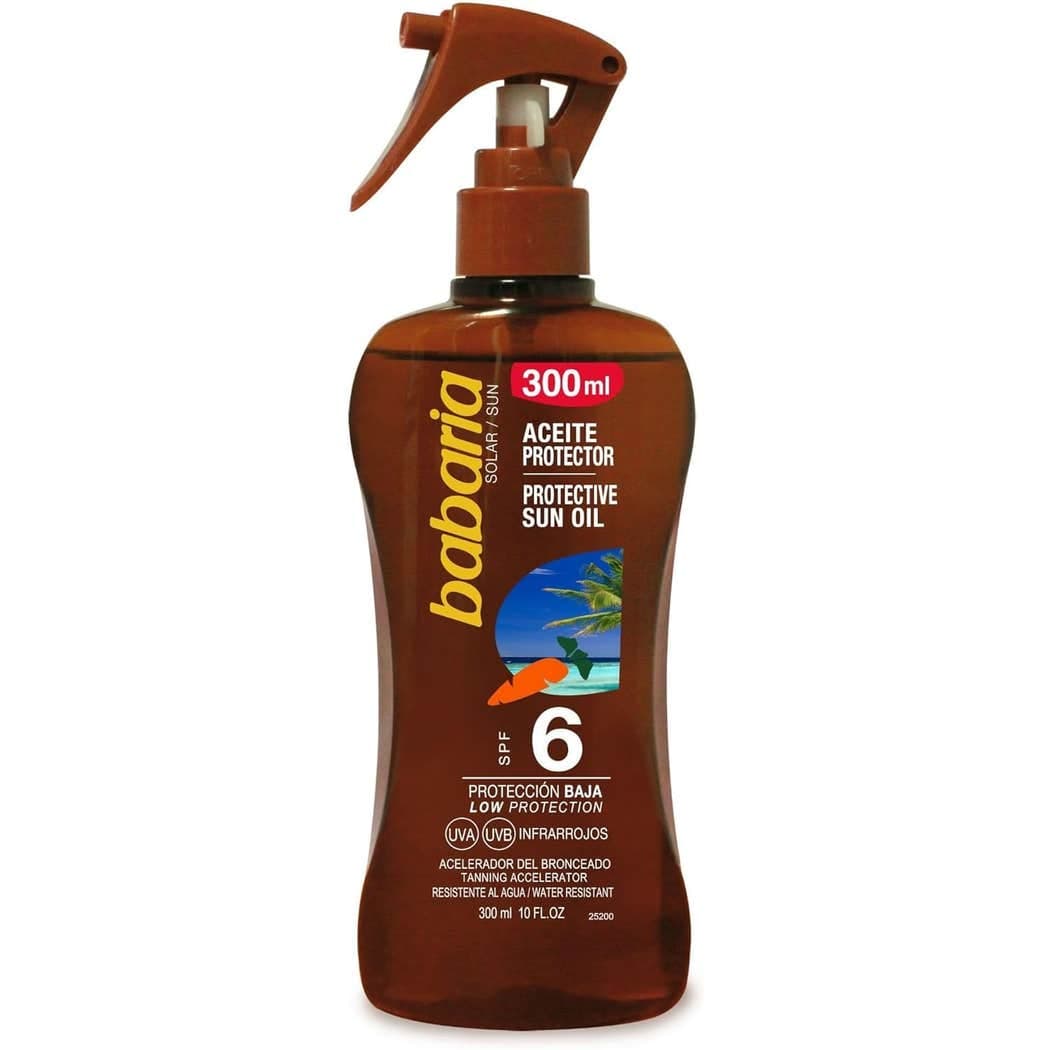 Babaria Protective Sun Tan Oil SPF 6 Spray 300 ml