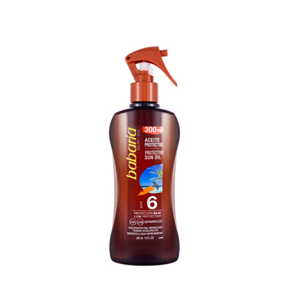 Babaria Protective Sun Tan Oil SPF 6 Spray 300 ml