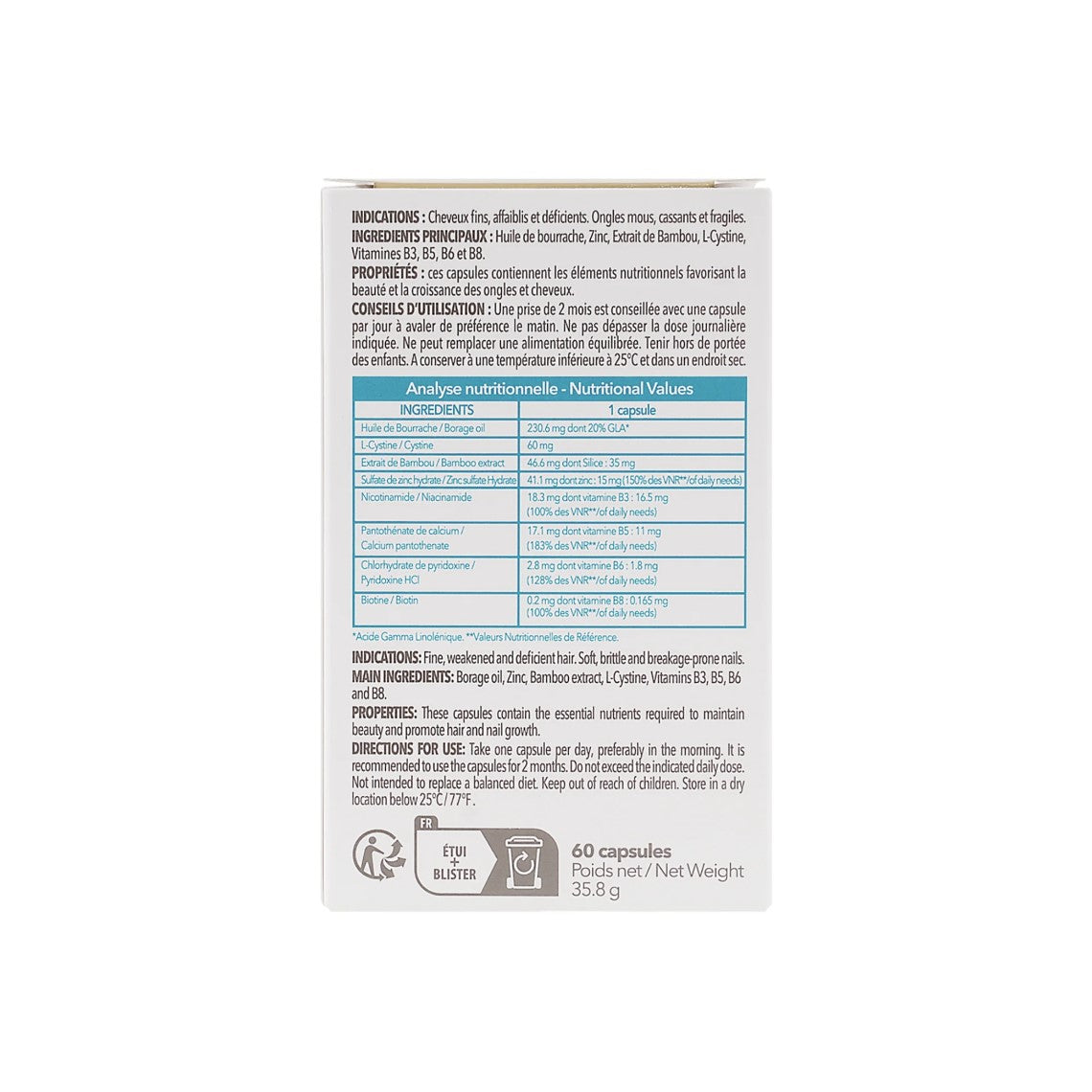Ecrinal Hair and Nail 60 Capsules