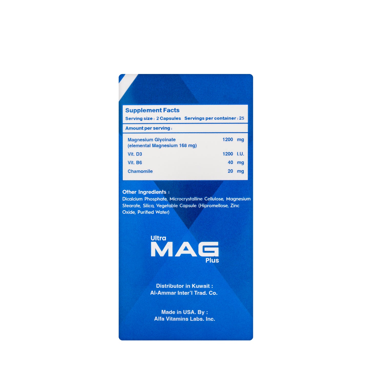 Ultra Mag Plus Magnesium Glycinate 600 mg 50 Capsules