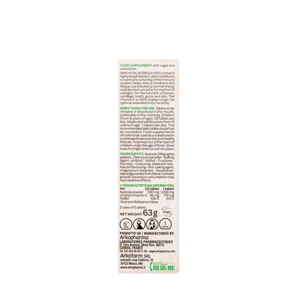 Arkovital Acerola Vitamin C 1000 mg 30 Chewable Tablets