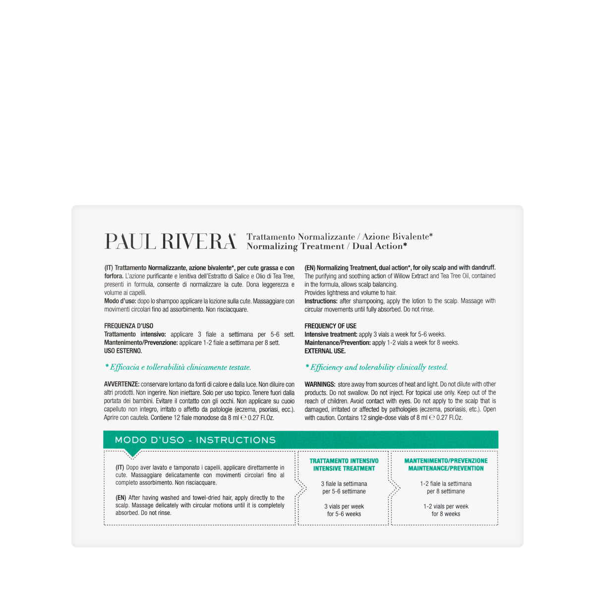 Paul Rivera Normalizing Treatment Oily Dandruff 12 × 8 ml