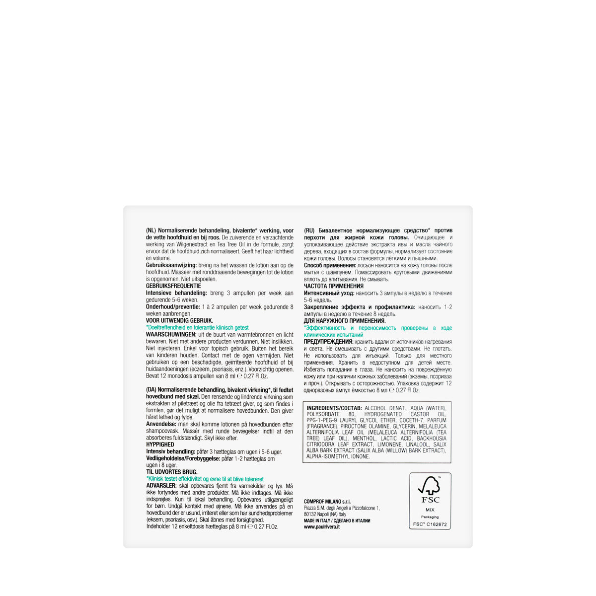Paul Rivera Normalizing Treatment Oily Dandruff 12 × 8 ml