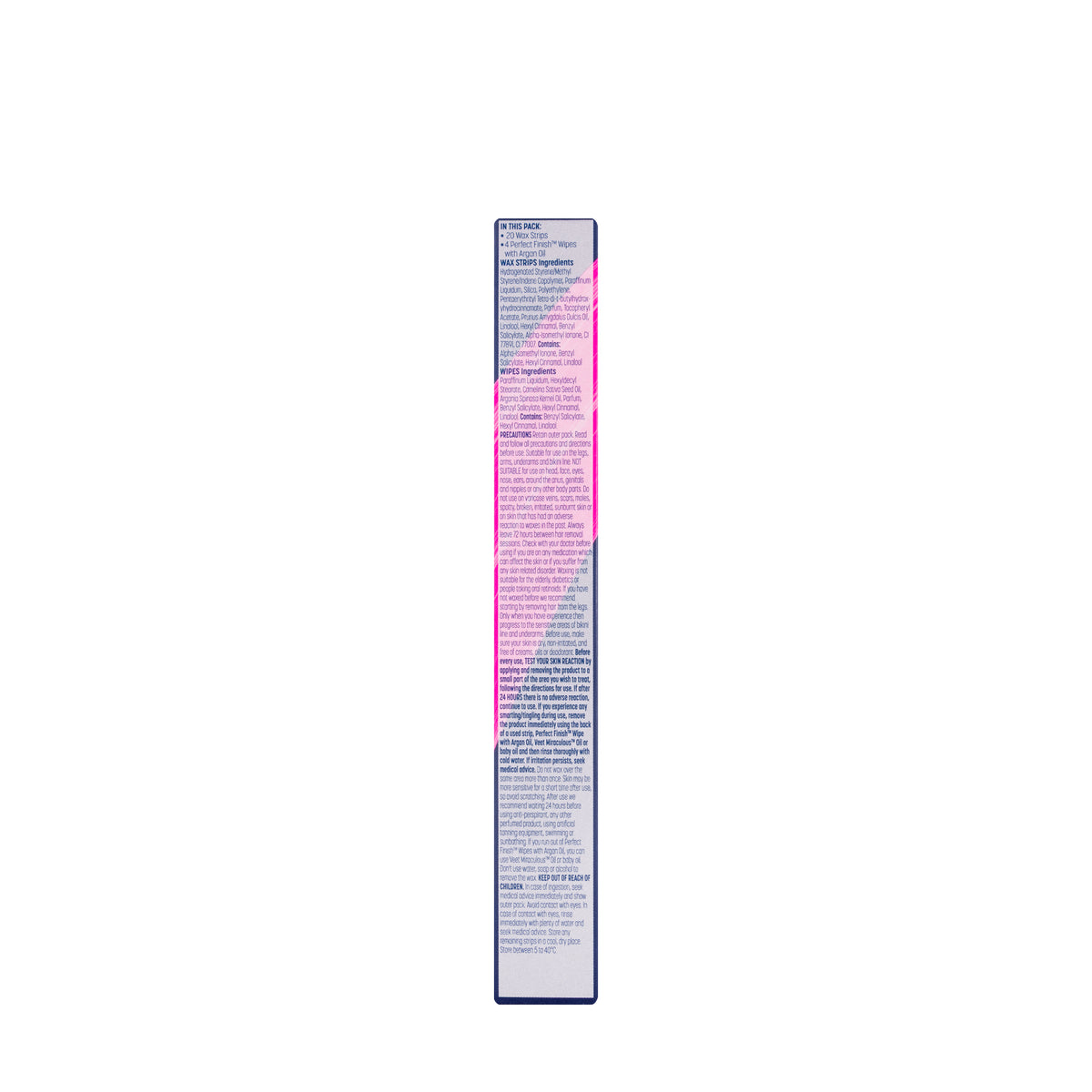 Veet Professional Wax Strips Legs & Body Sensitive 20 Pieces