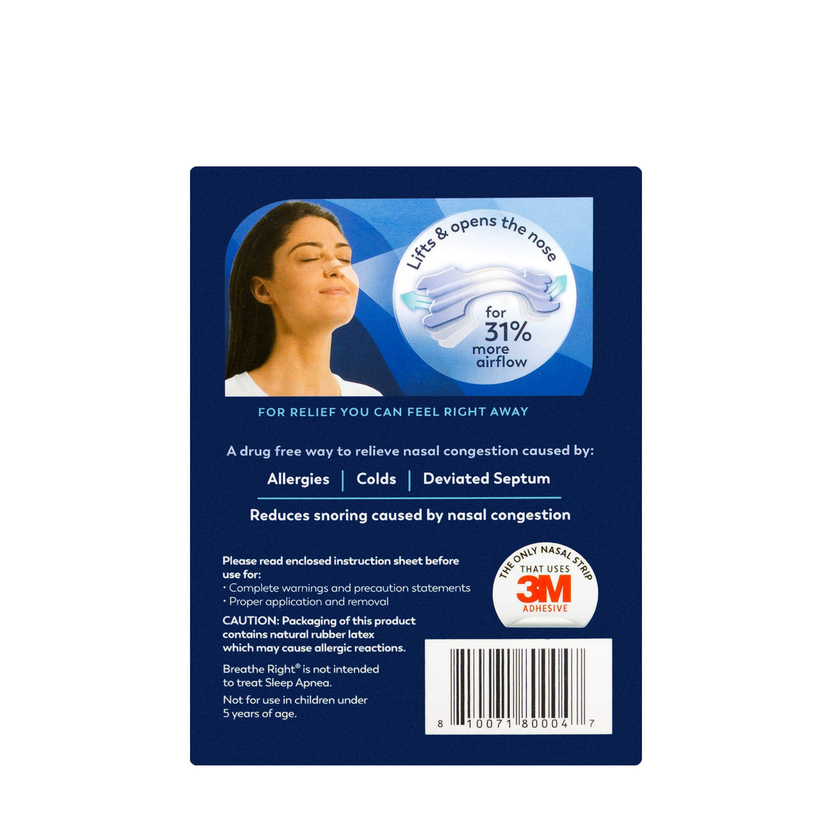 Breathe Right Clear Nasal Strips 30 Pieces