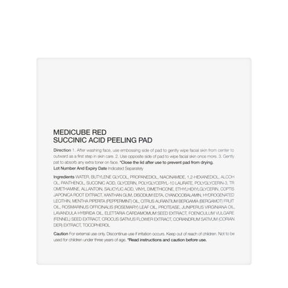 Medicube Red Succinic Acid Peeling Pad 155 gm (70 Pieces)