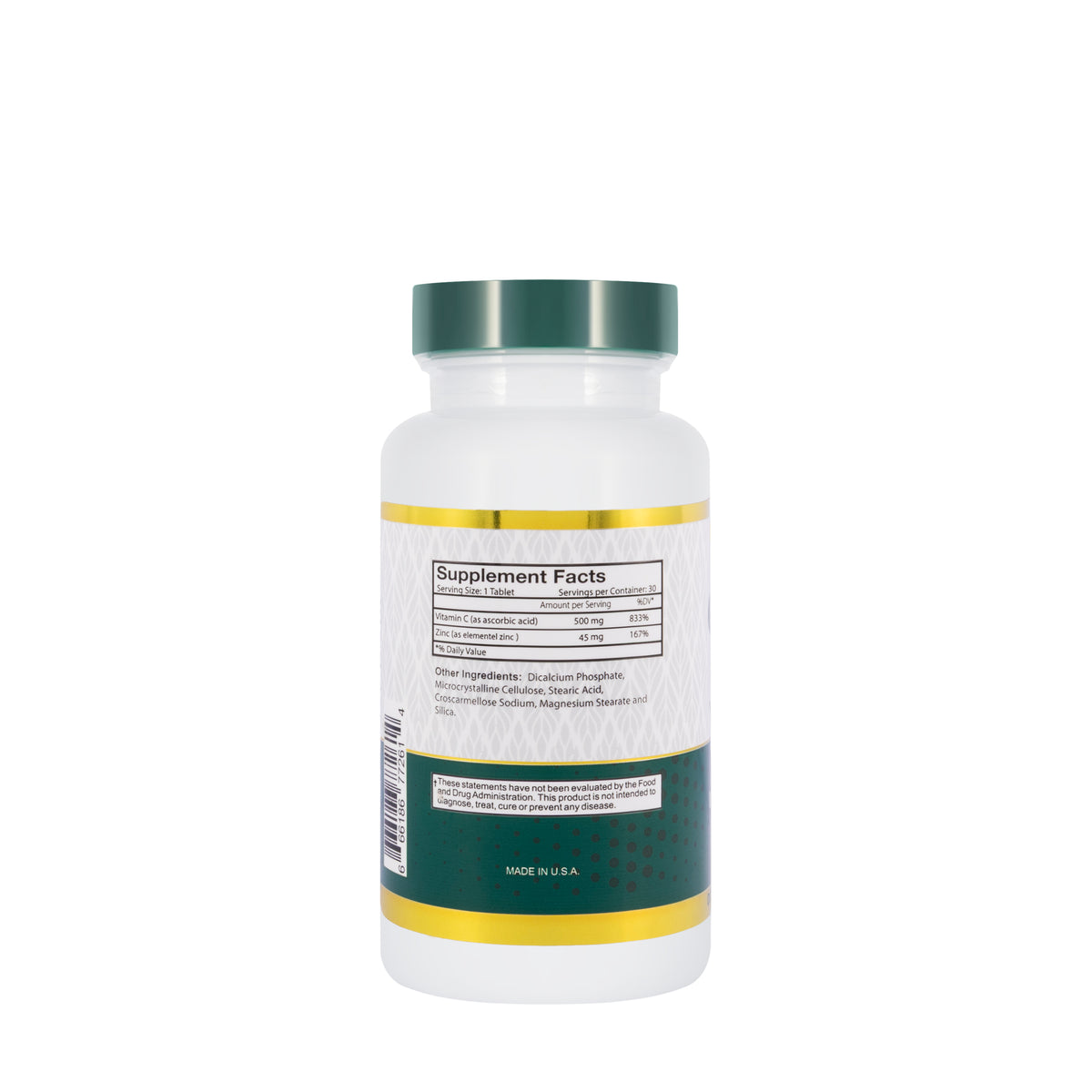 Best Zinc 45 mg + Vitamin C 500 mg 30 Tablets