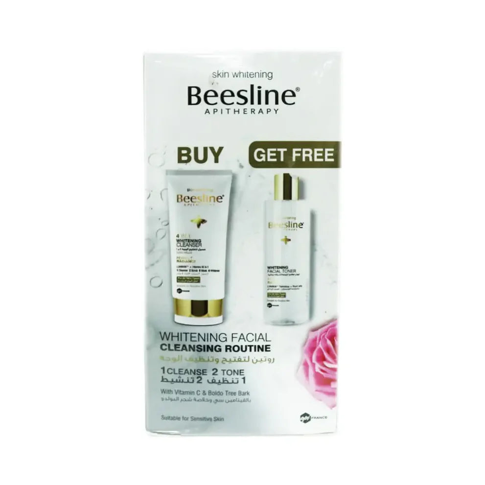 Beesline Whitening Facial Cleansing Routine (4-in-1 Whitening Cleanser + Free Whitening Facial Toner)