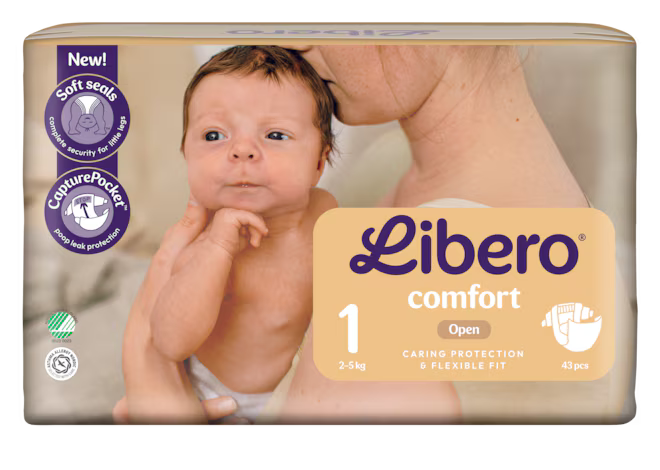 Libero New Comfort Size 1 2–5 kg 43 Pieces