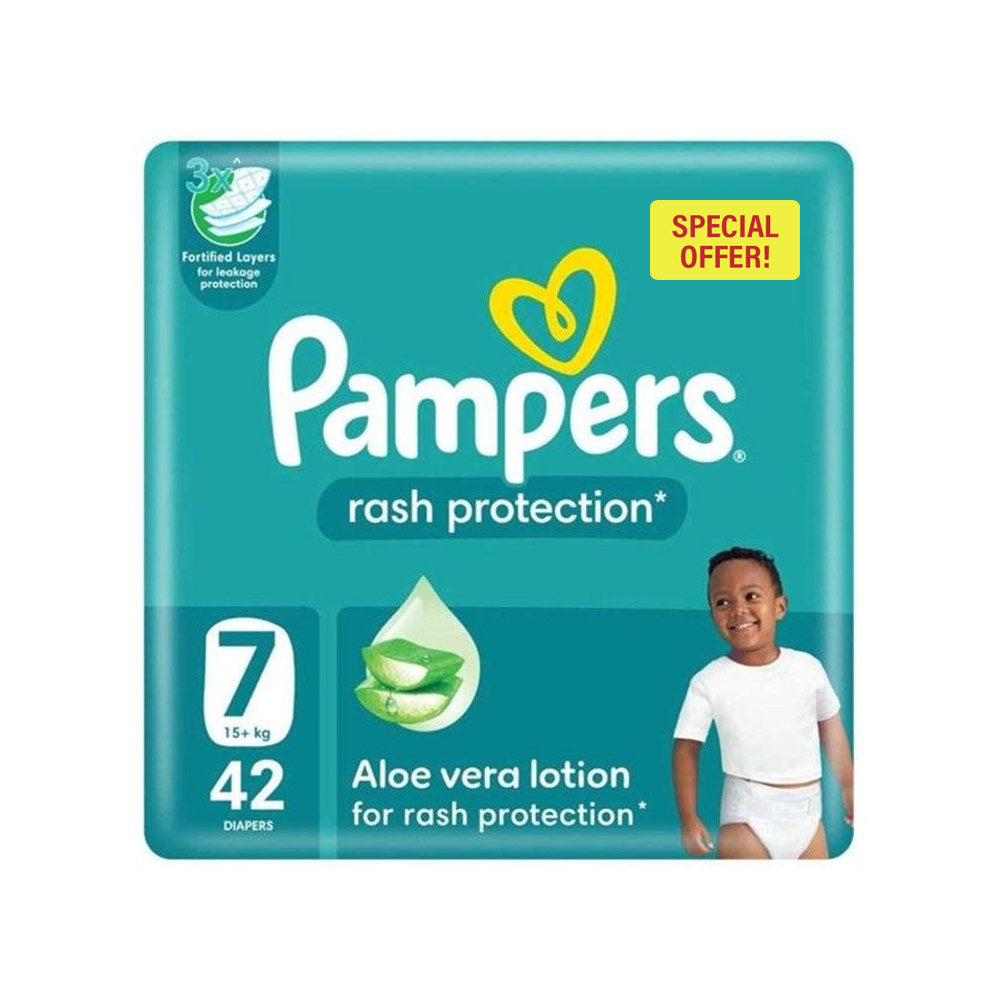 Pampers Size 7 New Rash Protection 42 Pieces