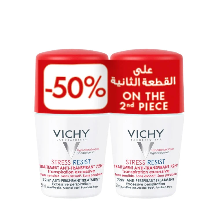 Vichy Deodorant  72 Hours Roll 50 ml (Stress Resistant) 2 Pieces Offer