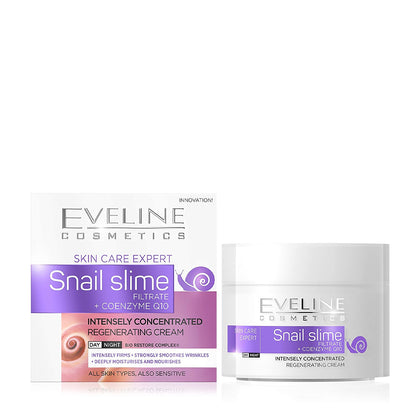 Eveline Skin Care Expert Snail Slime + Coenzyme Q10 Intensely Concentrated Regenerating Cream Day and Night 50 Ml
